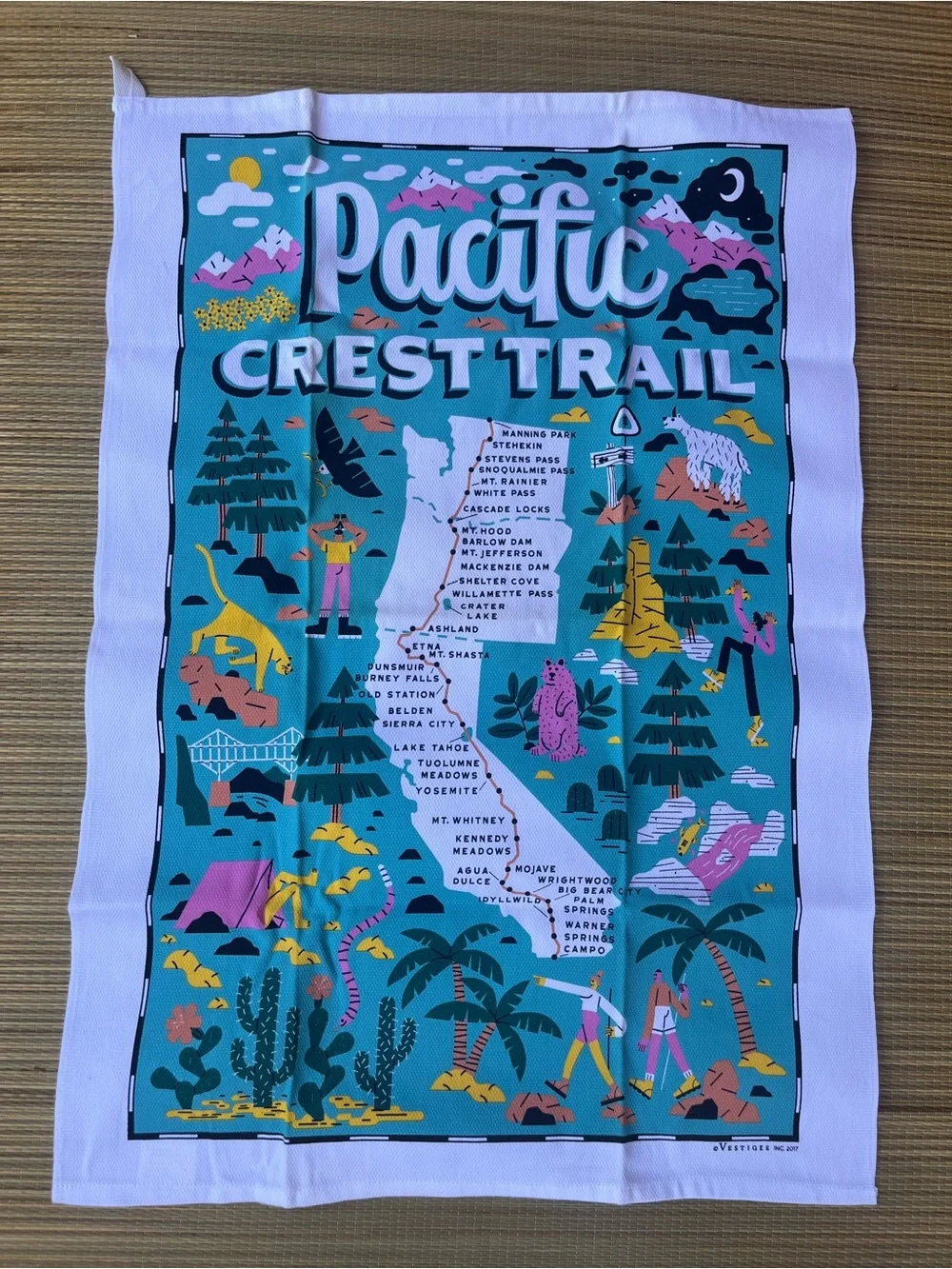 Pacific Crest Trail Decorative Towel Tea Towel Kitchen Towel Wall Hanging